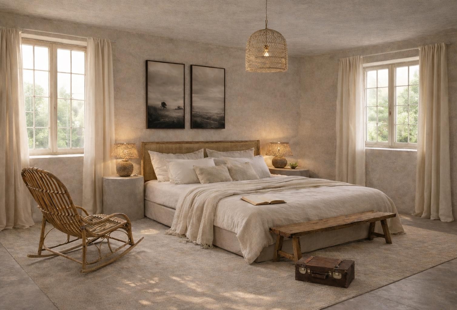 Luxury guesthouse room in Provence with pool view